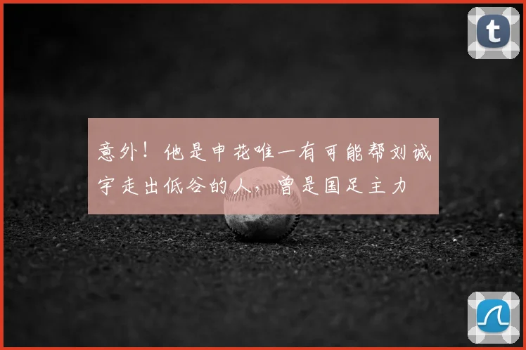 意外！他是申花唯一有可能帮刘诚宇走出低谷的人，曾是国足主力